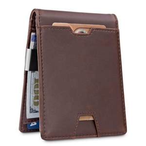 Custom Your Logo Mens <b>Wallet</b> Slim Front Pocket <b>RFID</b> <b>Blocking</b> Money Clip Leather <b>Wallet</b> - Product Image 1