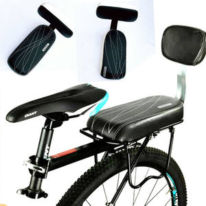 Asiento trasero de bicicleta con cojín de espuma y respaldo, accesorio de ciclismo cómodo en blanco y negro para adultos - Product Image 4
