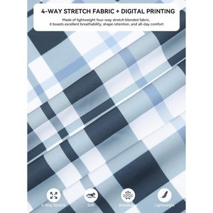 Custom Mens Plaid Button <b>Down</b> Shirt 4-Way Stretch Casual Wear - Product Image 5