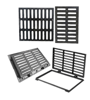 Grille de drainage extérieure en fonte écologique de haute qualité, efficace pour les routes, couvercles de tranchées durables en fonte ductile