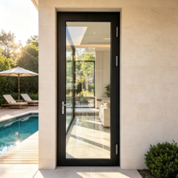 Porte double vitrée en aluminium à surface lisse de la marque HUACAI pour villa duplex intérieure