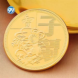 Monedas de Oro de 24k <span class=keywords><strong>con</strong></span> Signos del Zodiaco Chino, Animales Lindos de Dibujos Animados, <span class=keywords><strong>Conejo</strong></span>, Dragón, Bajo Pedido Mínimo - Product Image 2
