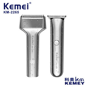 Rasoir électrique et tondeuse à cheveux 2 en 1 Kemei KM-2265 avec écran numérique, modèle argenté rechargeable - Product Image 4