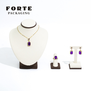 FORTE Schmucktablett Mikrofaser-Ohrring-Präsentationstablett Kundenspezifischer Ringständer Schmuck-Display-Ständer - Product Image 5
