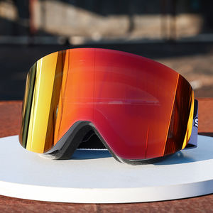 हुबो 1970 बी लाल स्की गोगल्स चुंबकीय एंटी-फॉग क्यूवी 400 सुरक्षा ध्रुवीकृत लेंस बेलनाकार डिजाइन बर्फ इष्टतम दृष्टि - Product Image 2
