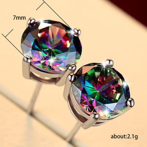 Orecchini a Perno in Cristallo Colorato, Gioielli Eleganti e Minimalisti per Uso Quotidiano Femminile - Product Image 3
