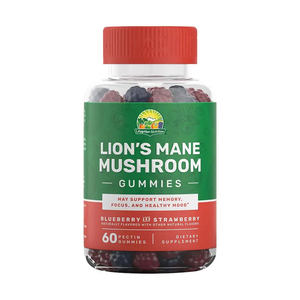 Hot Sale Healthcare Lion's Mane Mushroom Extract Gummies Lions Mane Mushroom Supplement Provide Health Immune