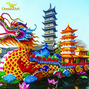 Grand flotteur de défilé de décoration de lanternes de festival chinois fait à la main - Product Image 1
