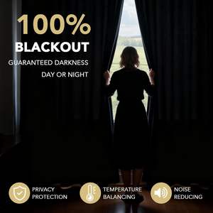Cortinas PrinceDeco 100% Opacas, Juego de 2 Paneles con Ojales, 55 Pulgadas de Ancho x 96 Pulgadas de Largo, Tejido Jacquard, Aislantes Térmicas, Lavables - Product Image 2