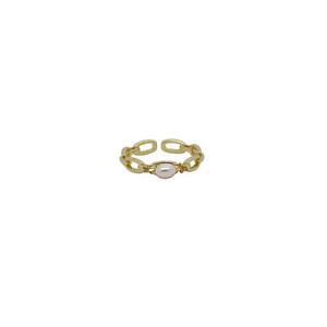 Pearl Ring For Women Minimalist Geometric Lock Shape Claw Setting Index Finger Everyday Wear Jewelry - Product Image 5