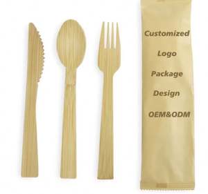 100% Cuchara de madera natural Desechable Grado alimenticio Premium Bambú Tenedores Cucharas Cuchillos - Product Image 1