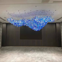 Lustre sur mesure en pierre colorée pour villa, escalier, plafond haut, hôtel, hall de villa, centre commercial, grand projet de luxe personnalisé