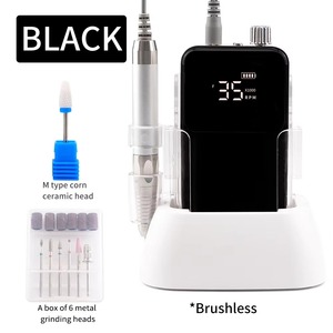 Cordless Base Brushless <b>Nail</b> Drill Machine 35000rpm Drill Electric for Manicure Pedicure Rechargeable Battery - Product Image 1