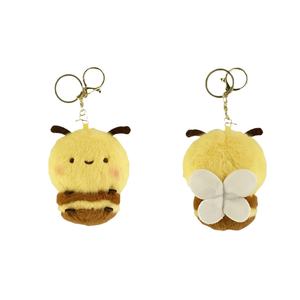 Mini porte-clés en peluche abeille de dessin animé, jouet en peluche doux, en relief, pour la décoration de chambre d'enfant, anniversaire, baby shower ou cadeaux de fête - Product Image 2