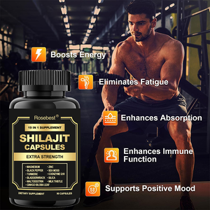 Cápsulas Herbais Orgânicas Puras de Ashwagandha, Sea Moss e Shilajit da Rosebest, Suplemento Herbal para Homens - Product Image 3