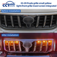 Grille de calandre avec petit éclairage jaune, ancien modèle, pour Toyota Land Cruiser LC120, avec moustiquaire en acier inoxydable, accessoires de modification pour Prado 03-09