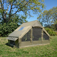 Tente de camping gonflable pour l'extérieur, glamping, pompe manuelle, toutes saisons, installation facile en 3 minutes, fenêtre en maille imperméable, 3-4 personnes