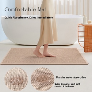 Alfombrilla de suelo de fácil cuidado de secado rápido antideslizante de lino de Color sólido transfronterizo para <span class=keywords><strong>Amazon</strong></span> alfombrilla absorbente para puerta de <span class=keywords><strong>baño</strong></span> para el hogar - Product Image 4