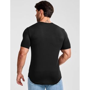 Camiseta Deportiva de Manga Corta para Hombre, Cuello Redondo, Secado Rápido, para Gimnasio y Entrenamiento, Negra, 100% Poliéster, Absorbe la Humedad - Product Image 6