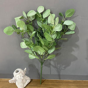 Manojo de plantas artificiales Hojas de manzana Seda 9 ramas Manojo de eucalipto con fruta para decoración del hogar - Product Image 4