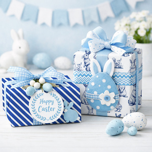 Original daily blue rabbit double-sided coated <b>paper</b> packaging <b>paper</b> - Product Image 5