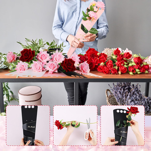 Cajas de Regalo para Ramos de Flores del Día de la Madre, Fundas de Papel Portátiles para una Sola Rosa, para el Día del Maestro, San Valentín, Bodas y Fiestas - Product Image 5