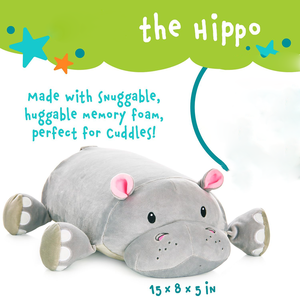 Peluche Hippopotame Gris Amusant avec Jambes Rondes et Poche de Rangement, Coussin Doux et Confortable pour Bureau et Maison, Jouet Hippopotame Géant de 15 Pouces - Product Image 3
