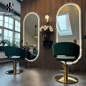 Attrezzatura per Salone di Bellezza Sincoo, Arredamento per Barbiere, Postazione Singola per Parrucchiere con Specchio LED - Product Image 1
