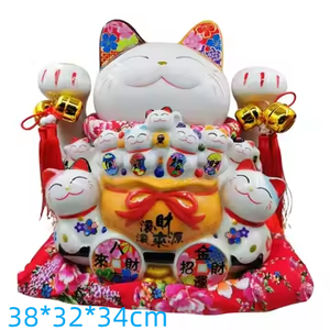 Grande tirelire en forme de main, grande taille, richesse, cadeau d'affaires, ornements en <span class=keywords><strong>porcelaine</strong></span>, 15 pouces, grande tirelire en céramique, <span class=keywords><strong>chat</strong></span> <span class=keywords><strong>porte</strong></span>-<span class=keywords><strong>bonheur</strong></span> - Product Image 5