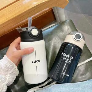 Luck Portable Insulated Water <b>Bottle</b> With Straw 500Ml Travel Tumbler For Adults Students Kids - Product Image 3