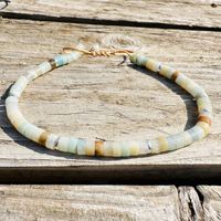 Türkis 2x4mm Perlenarmband Unisex Handgewebtes Verstellbares Naturstein-Kristallschmuck Stilvolles Trendiges Meditations-Geometrisches Armband