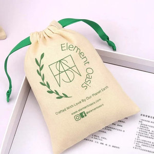 Sac de rangement pour bijoux en coton avec cordon de serrage, imprimé avec un logo personnalisé, mini sac de luxe en toile de coton pour emballer des bijoux - Product Image 3