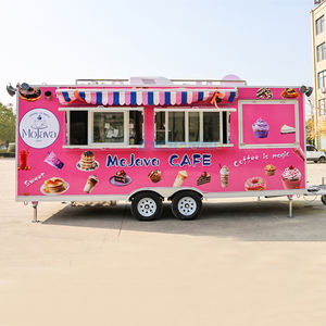 Camion de restauration mobile en aluminium personnalisable Chammp, remorque carrée pour restauration rapide, chariot à hot-dogs, glaces, bonbons, burgers, snacks, avec GPS - Product Image 1