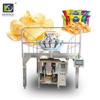 Machine verticale automatique pour snacks soufflés, remplissage à l'azote, granulés, noix, chips de crevettes - Sacs en film papier haute capacité