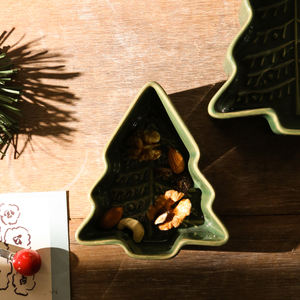 Plato de salsa de cerámica en forma de árbol de Navidad, platos para condimentos, Sushi cuenco para sumergir, platos para aperitivos, plato para servir, platillos, cuenco - Product Image 3