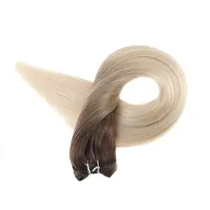 Resalta la extensión de cabello humano remy en tejido de cabello natural de la india