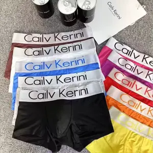 Fabrika özel erkek iç çamaşırı çeşitli renklerde özel logo klasik rahat pamuk erkek şort boksörler