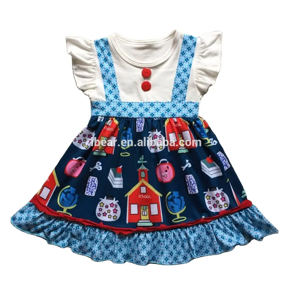 Hot sale summer latest long skirt design children's Color balloon pattern boutique clothing girl sleeveless dress