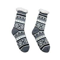 Chaussettes de cabine pour hommes en polaire d'épaisseur standard, minimalistes, type chaussettes-pantoufles, avec picots antidérapants, en acrylique jetable