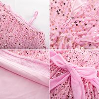 Robe de soirée nouveau style adorable tenues de fête pour bébés et enfants robes en tissu doux pour les filles d'été robe à paillettes à une épaule