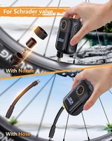 Pompe à vélo portable Nexest avec valve Presta, pompe à moto électrique sans balais avec fonction lampe torche pour tous les vélos