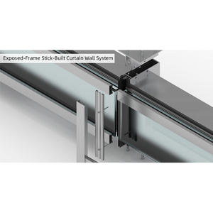Murs rideaux en aluminium personnalisés Mur rideau en verre pour bâtiment commercial Mur de fenêtre en verre pour école et hôpital - Product Image 4