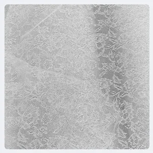 Fabric Factory In-stock Silver White Shiny Mesh Lace Embroidery Fabric With Glitter Powder For Bridal Dress