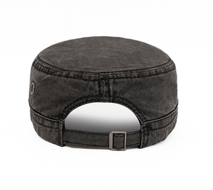 Casquette Cadette Tactique à Dessus Plat en Coton Lavé Vert Olive Vieilli Vintage de Haute Qualité pour Hommes - Product Image 5