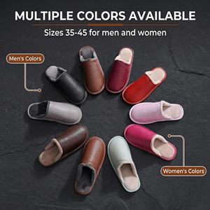 Yearning Unisex Platform Slides Cowhide Genuine Leather Flannel Lining High-End Luxurious Waterproof Anti-Slip Breathable - Product Image 4