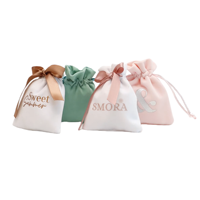 Sac cadeau personnalisé pour bijoux, pochette de rangement pour boucles d'oreilles, bagues, colliers, bracelets, conteneur à bijoux en tissu avec logo