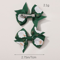 Nouveaux accessoires de cheveux de Noël pour enfants : pinces crocodiles à nœud imprimé bonhomme de neige, barrettes mignonnes pour filles pour fêtes de Noël
