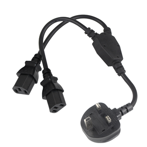 Divisor Y 2 ramas 3 pines UK BS enchufe doble IEC C13 enchufe británico cable de alimentación BS1363 3A/13A fusible resistente para PC TV <span class=keywords><strong>Monitor</strong></span> ordenador - Product Image 2