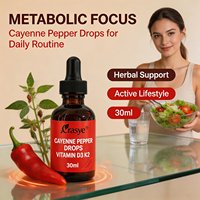 Offre Spéciale : Gouttes de Poivre de Cayenne – Complément Alimentaire Enrichi en Vitamine D3 et K2 – Formule Végétalienne Sans Gluten Naturelle pour la Santé Cardiaque, Immunitaire et Métabolique