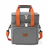 Sac à lunch isotherme double couche en polyester, étanche, grand format, pour pique-nique, camping, extérieur, sac isotherme multifonctionnel, sac bento